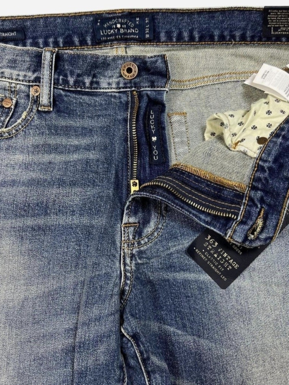 NWT Lucky Brand Men's Medium Blue Slim Straight Jeans - Picture 7 of 7